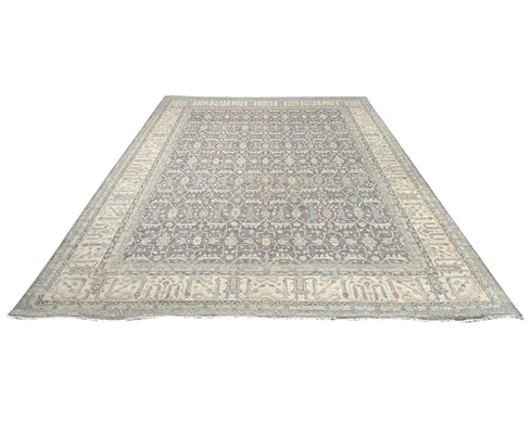 12x15 Zeigler Gray Afghan Hand Knotted Wool Area Rug